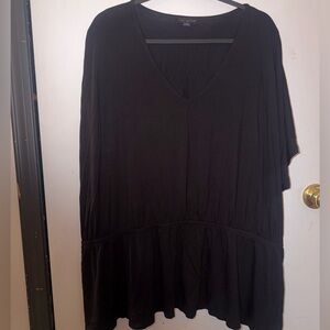 Lane Bryant Black V-Neck Blouse